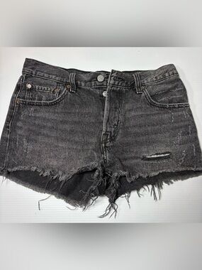 Levi's Black Distressed Cutoff Jean Shorts